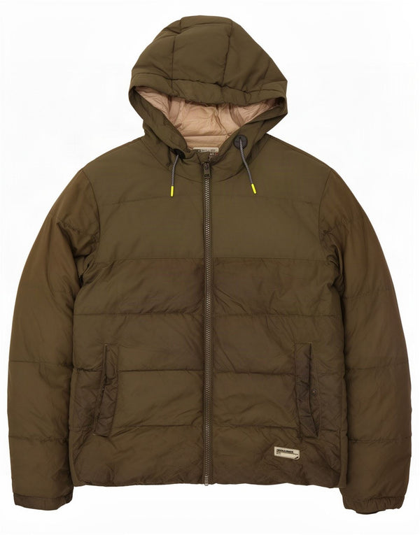 Jack & Jones Chaqueta acolchada con capucha para hombre UK 42 XL Caqui Poliéster