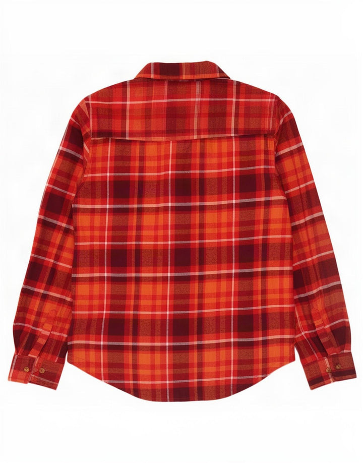 Camisa de franela para mujer Orvis UK 44 Algodón a cuadros rojos medianos