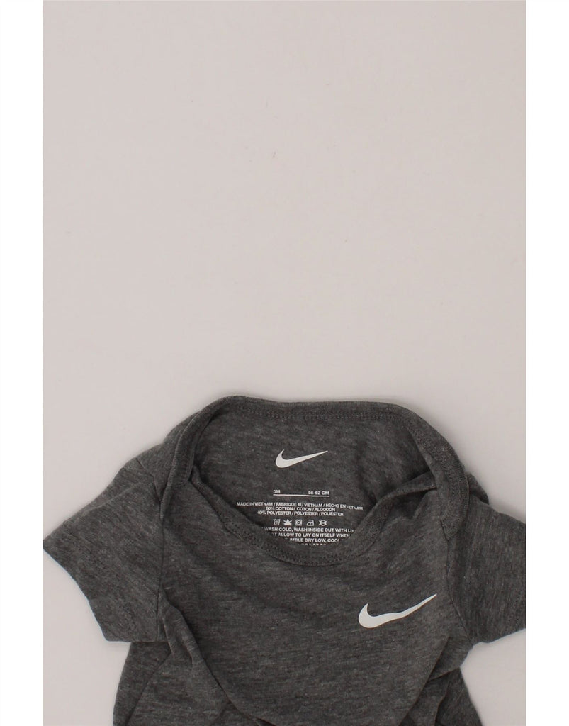 NIKE Baby Boys Bodysuit 0-3 Months Grey Cotton Vintage Nike and Second-Hand Nike from Messina Hembry 