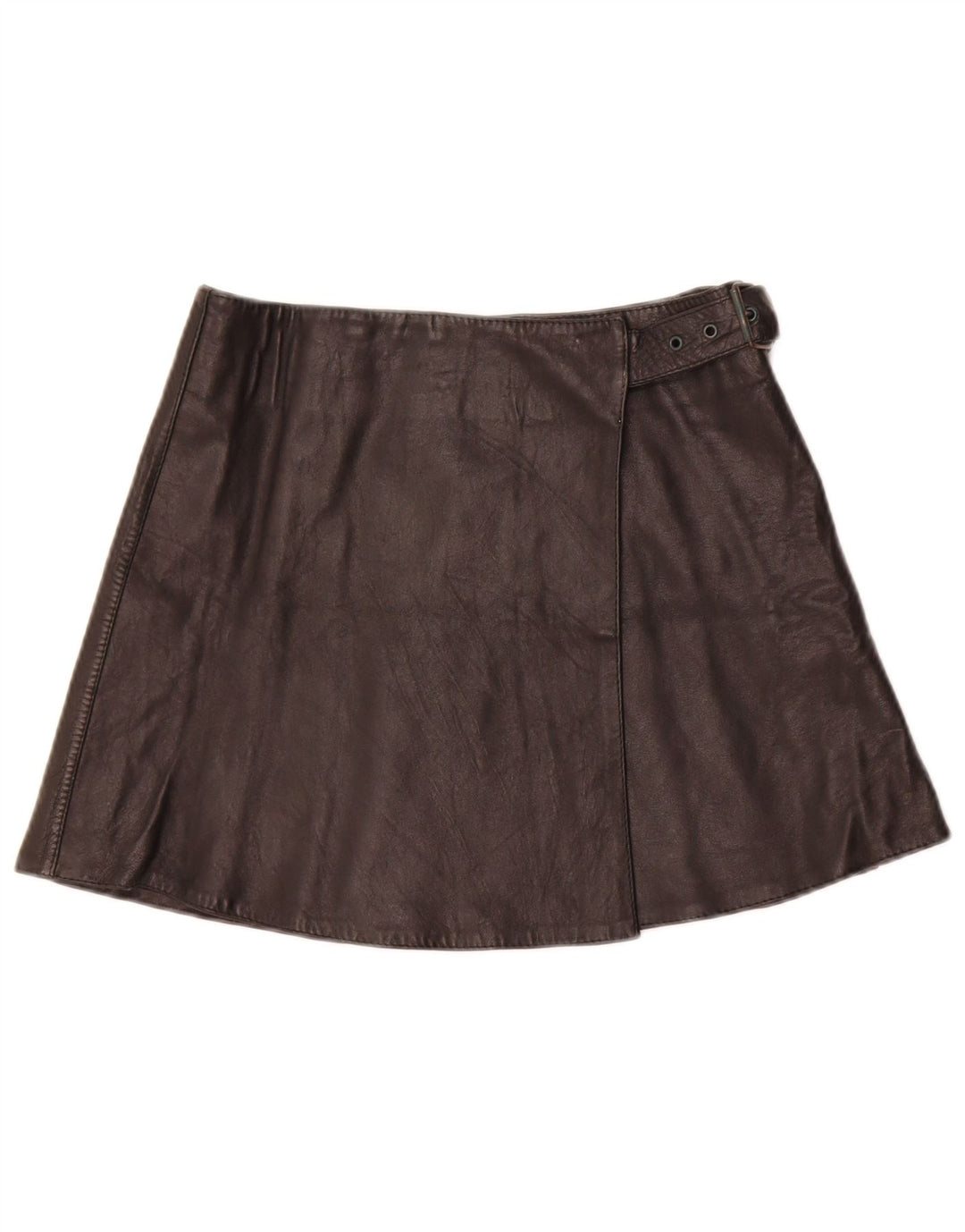 Please Minifalda de cuero para mujer W28 Medium Black