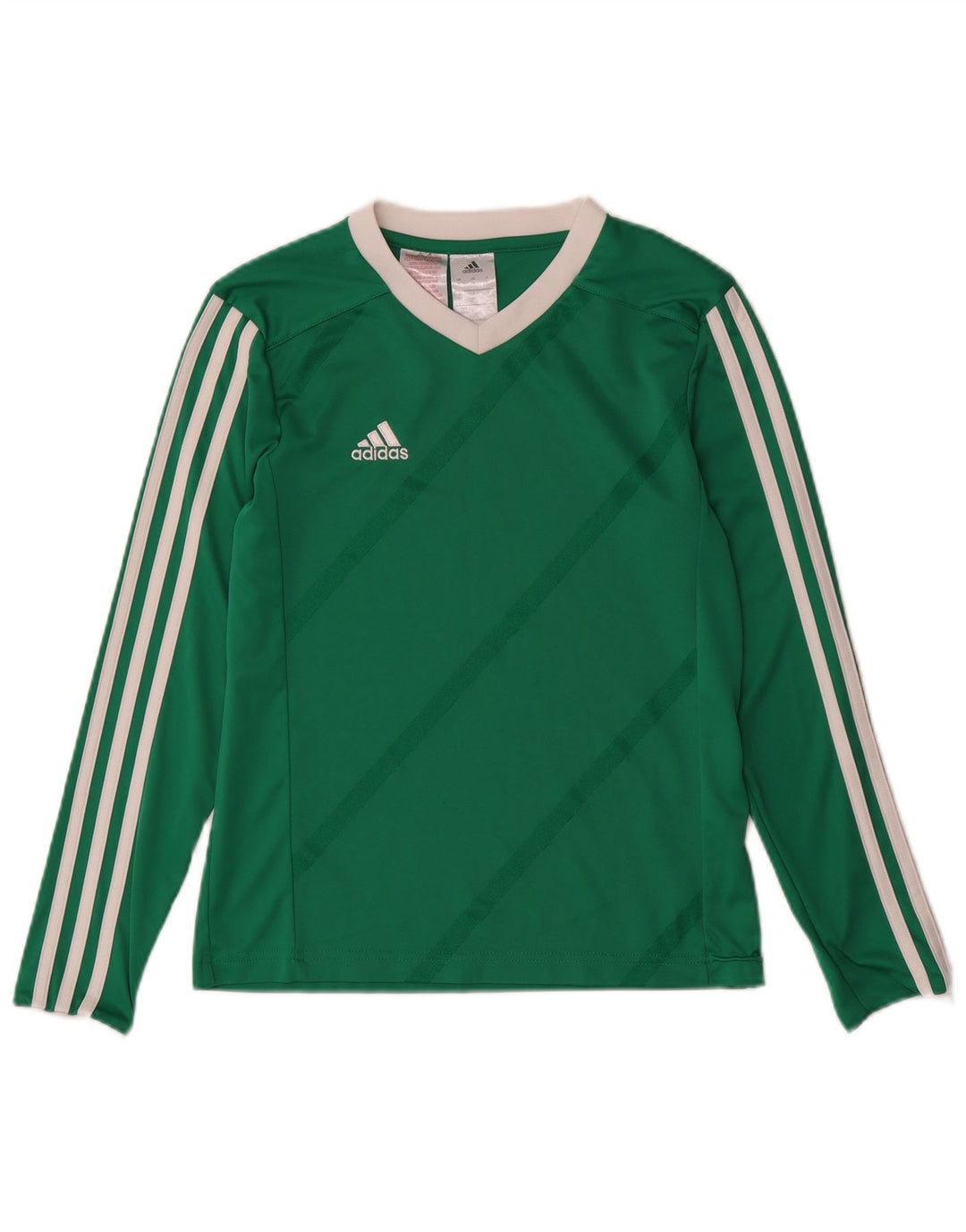 ADIDAS Camiseta Niño Manga Larga 11-12 Años Grande Verde Rayas Poliéster