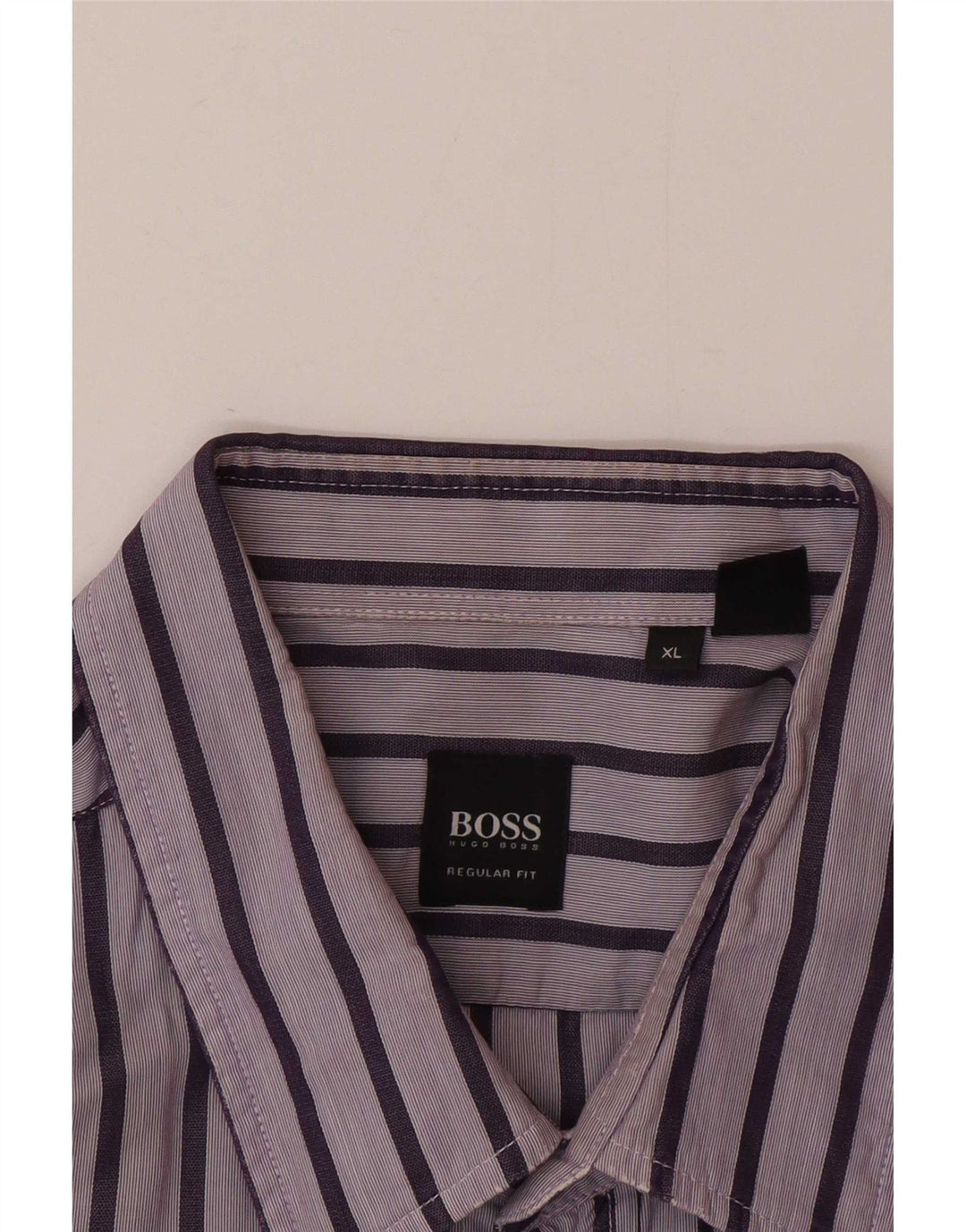 Camisa Hugo Boss Hombre Regular Fit XL Rayas Moradas