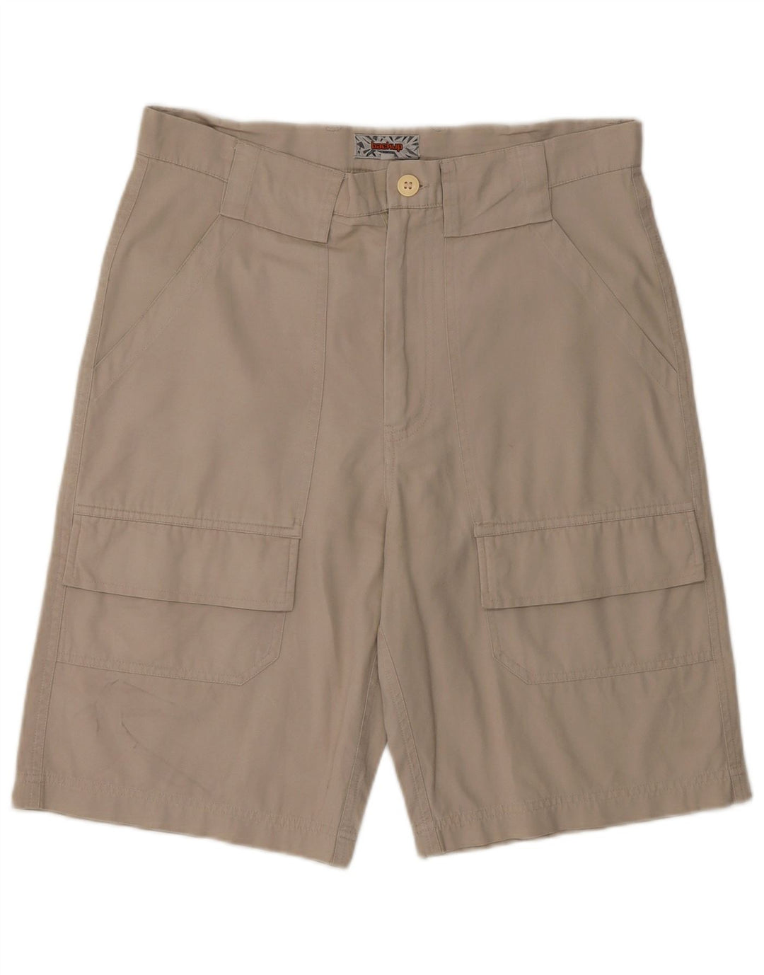 Vintage hombres cargo pantalones cortos medio W32 algodón beige