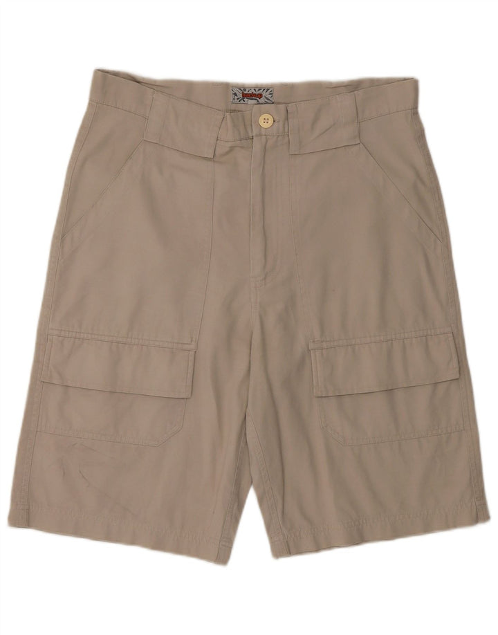Vintage hombres cargo pantalones cortos medio W32 algodón beige