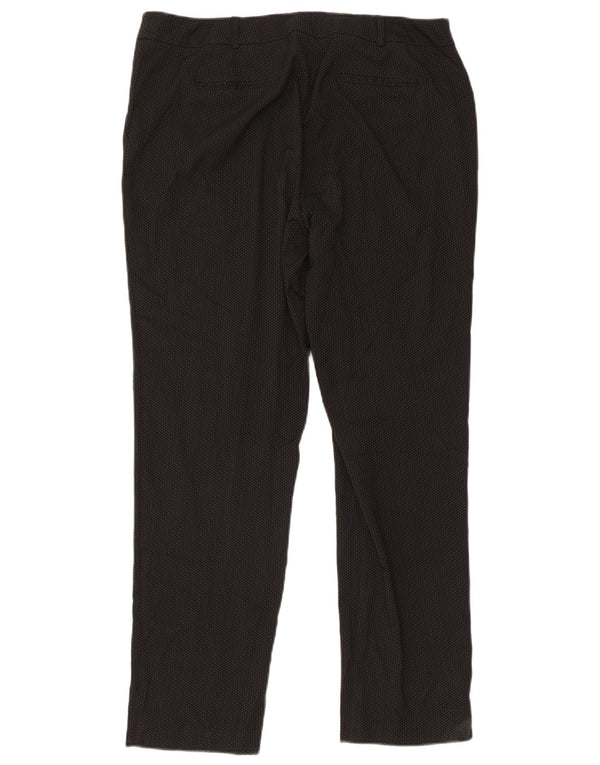 M&Co Pantalones de traje rectos para mujer UK 40 Large W36 L30 Black Spotted