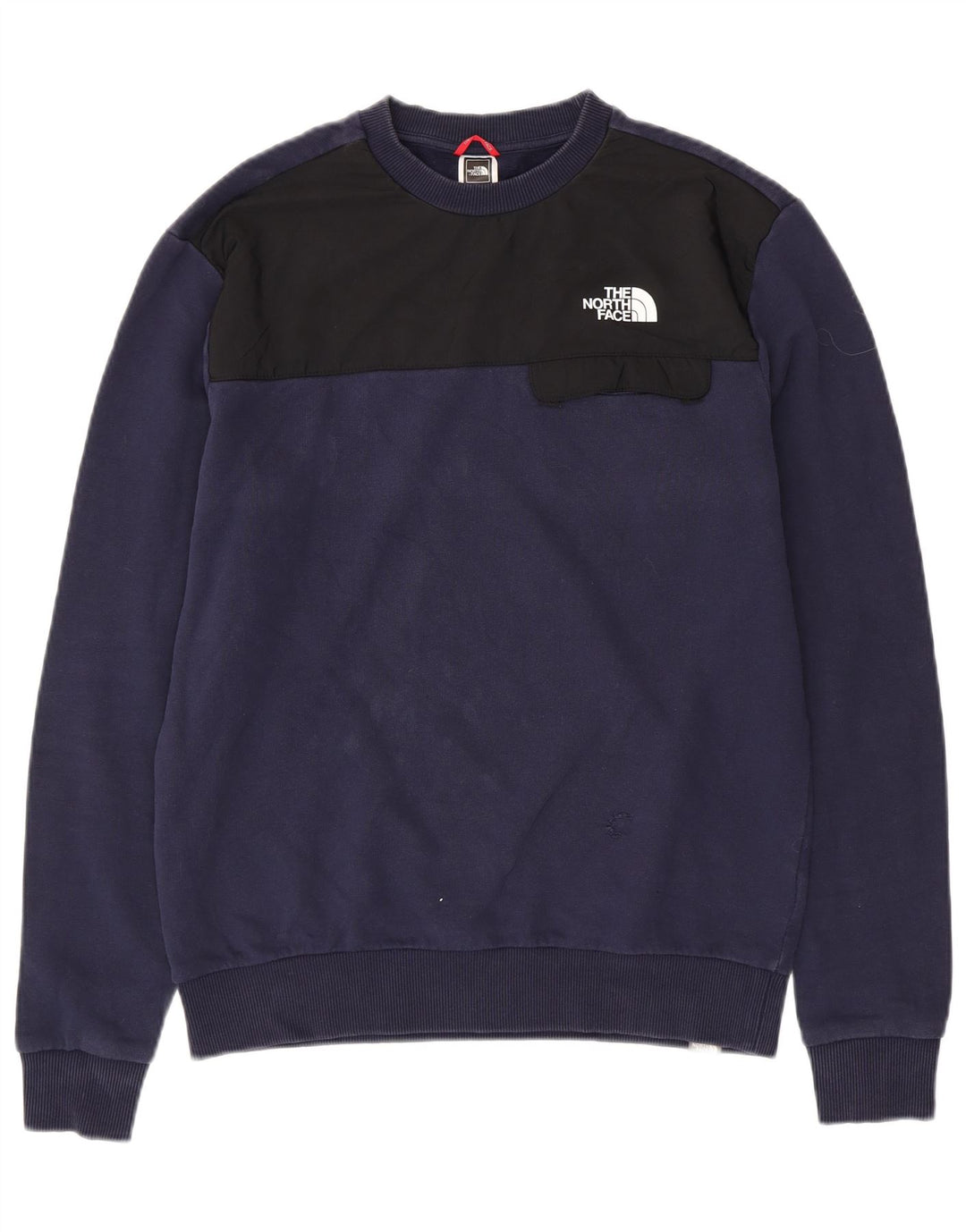 THE NORTH FACE Hombre Sudadera Jumper Medium Azul Marino Colorblock Algodón