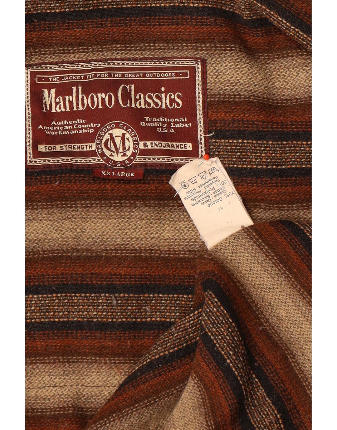 Marlboro Classics Chaqueta utilitaria para hombre UK 44 2XL Algodón marrón