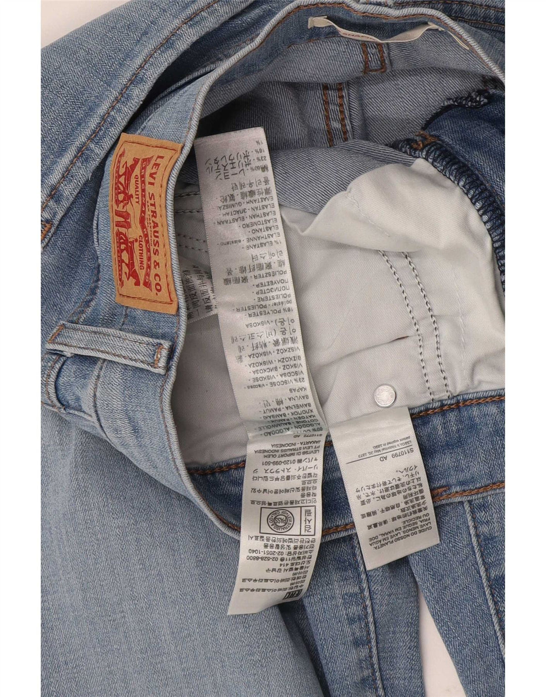 Levi's Mujer 314 Shaping Straight Jeans W28 L32 Algodón Azul