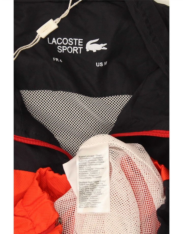 Lacoste Chaqueta superior de chándal con gráfico para hombre Talla 4 Mediana Bloque de color negro