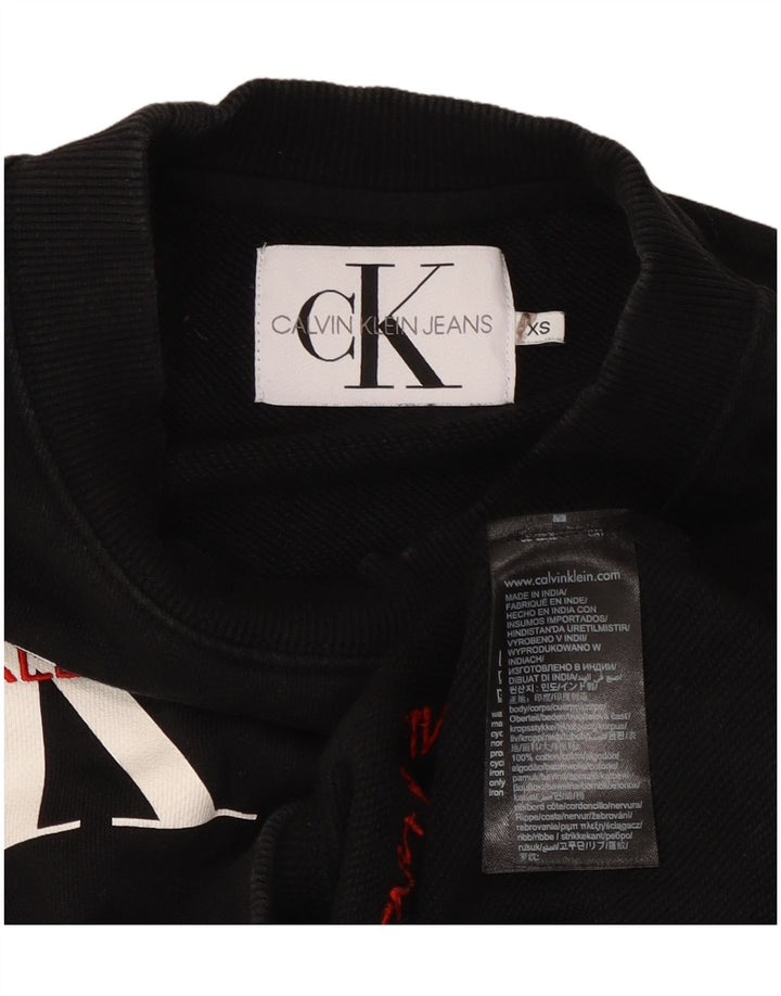 CALVIN KLEIN JEANS Sudadera extragrande para mujer UK 6 XS Negro
