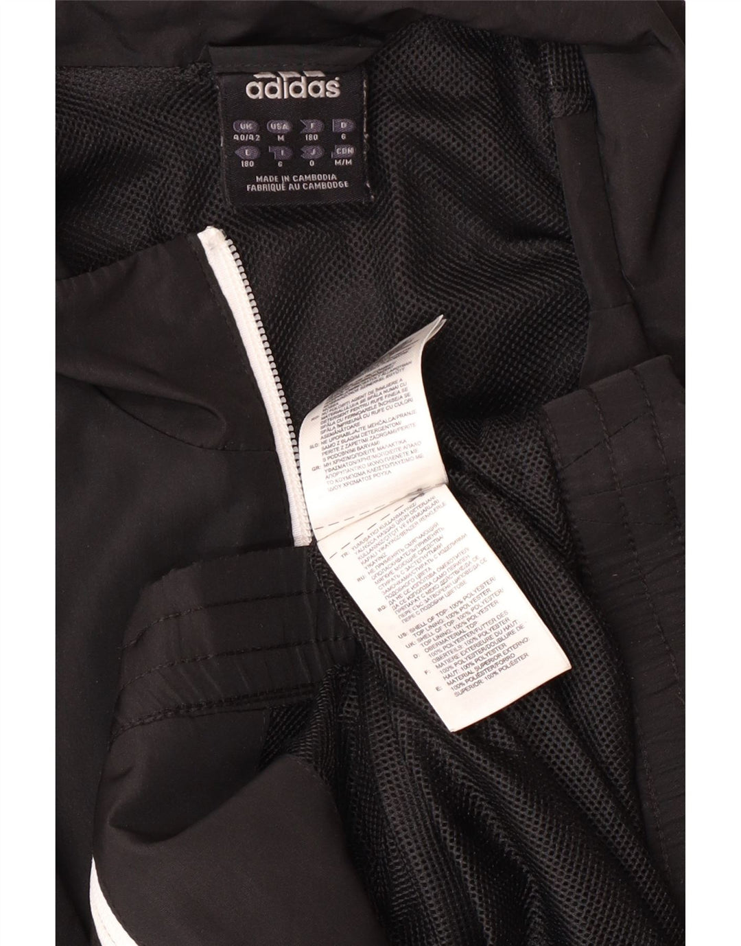 Adidas - Chaqueta de chándal para hombre, talla 40/42, poliéster negro mediano