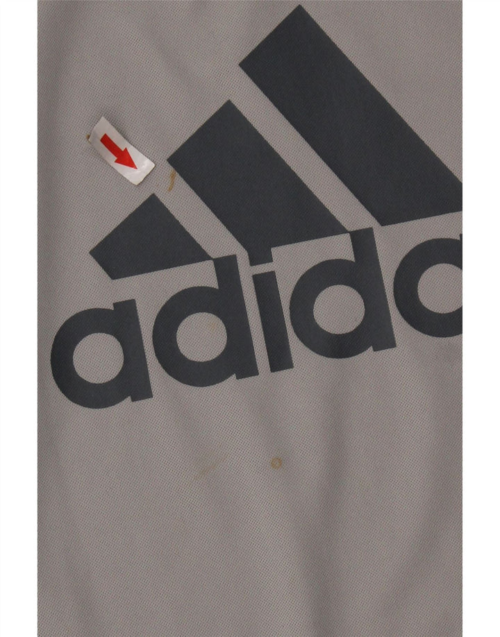 ADIDAS Camiseta gráfica Climalite para hombre Reino Unido 42/44 Grande Gris Colorblock