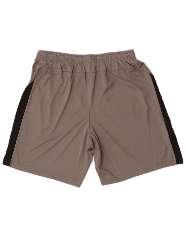Puma Pantalones cortos deportivos para hombre poliéster color block gris grande