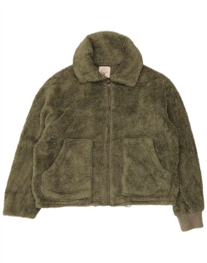 Billabong Chaqueta polar extragrande para mujer UK 10 Small Green Poliéster