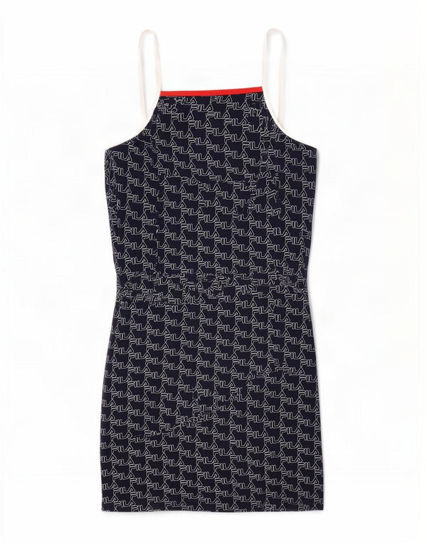 Fila Vestido tubo sin mangas gráfico para mujer UK 10 Small Azul marino Algodón