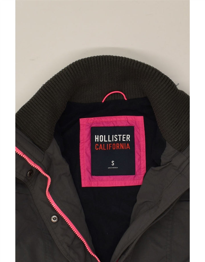 HOLLISTER Chaqueta cortavientos para mujer UK 10 Small Grey Poliéster