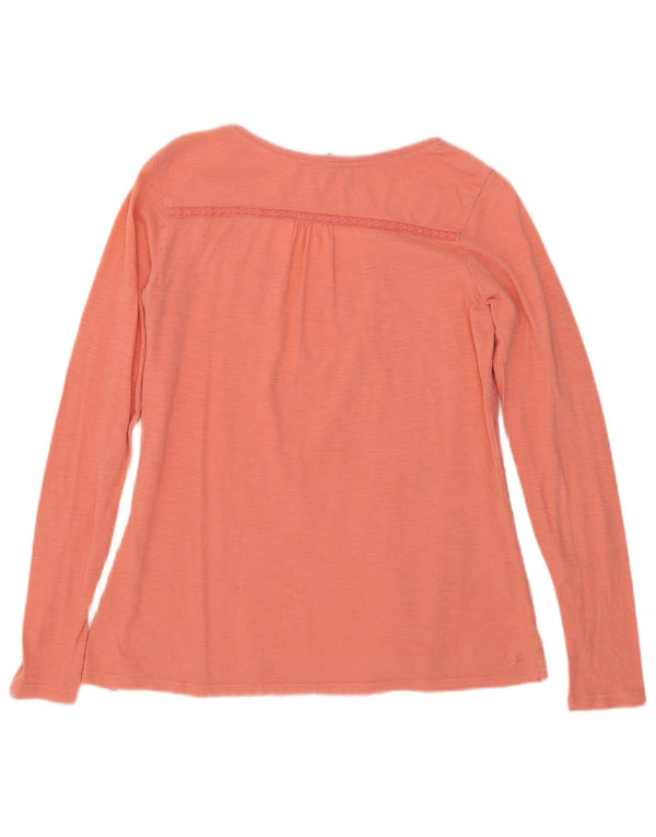 Camiseta de mujer Fat Face de manga larga UK 42 Algodón floral rosa medio