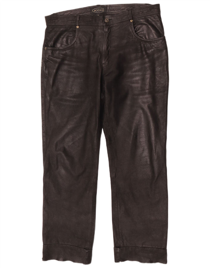 Pantalones de cuero para hombre JCC W38 L30 Cuero negro