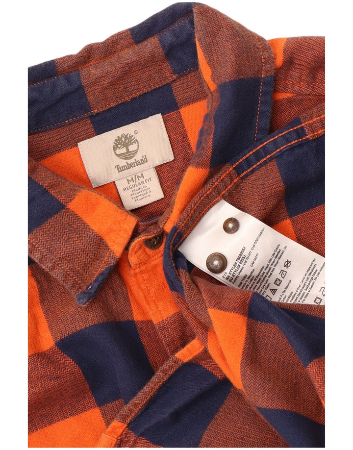 TIMBERLAND Camisa de franela de corte regular de algodón a cuadros naranja medio para hombre