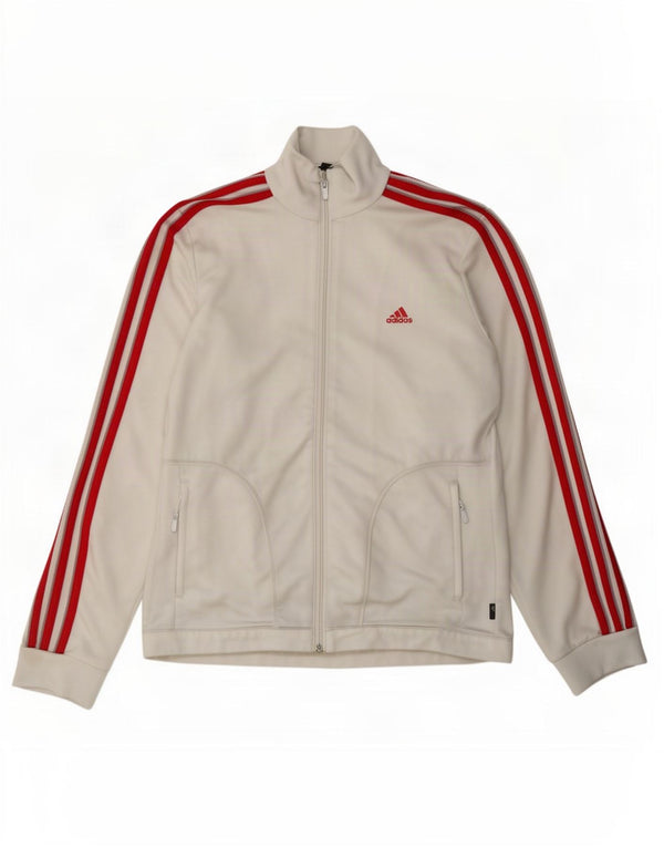 Adidas - Chaqueta de chándal para mujer, talla 40, poliéster blanco grande