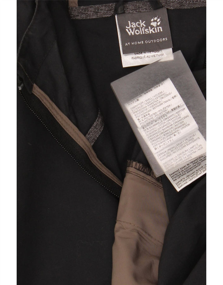 Jack Wolfskin Chaqueta impermeable con capucha para hombre UK 50 3XL Poliéster negro