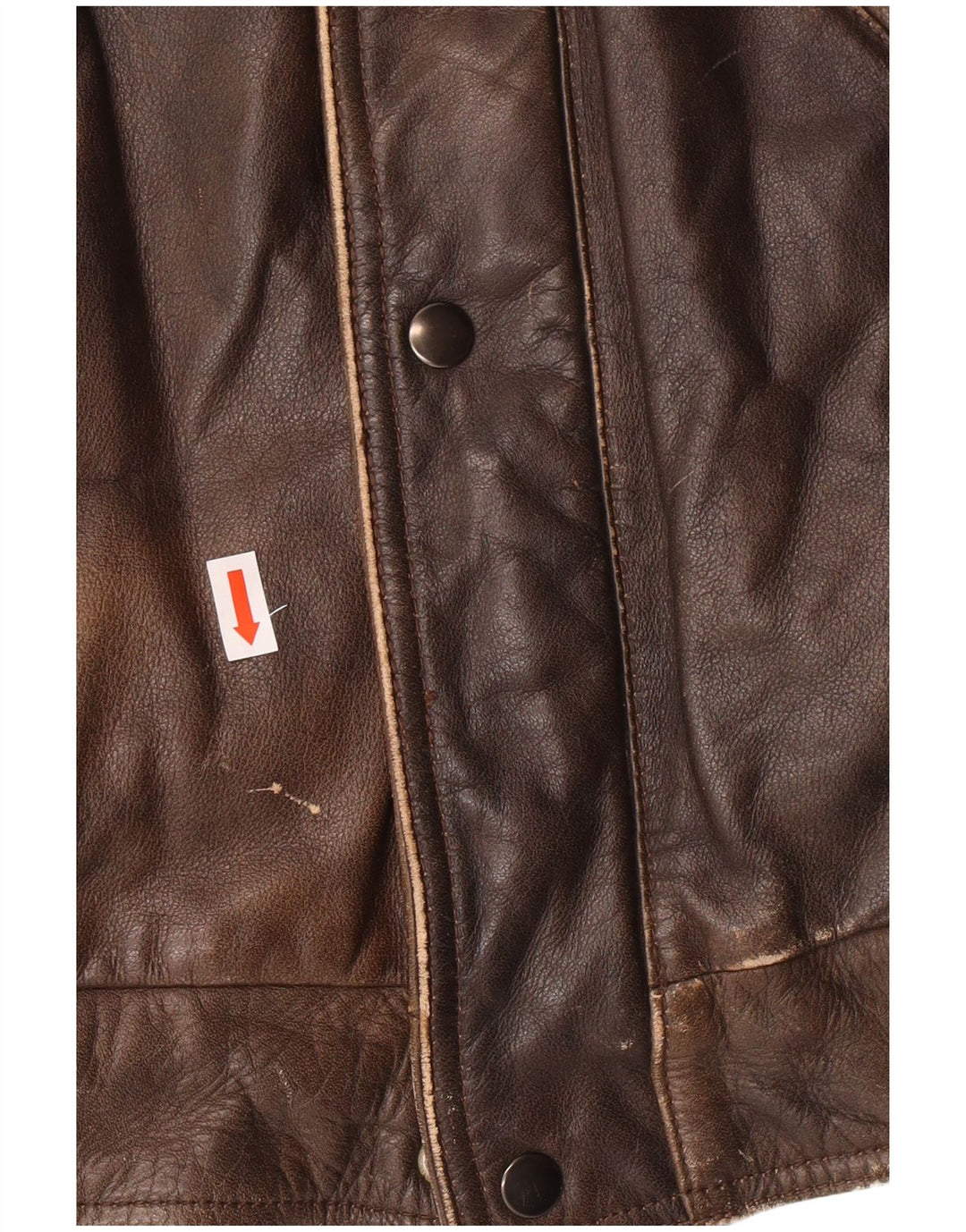 Harajuku Mother Chaqueta de cuero para hombre Reino Unido 40 Cuero marrón grande