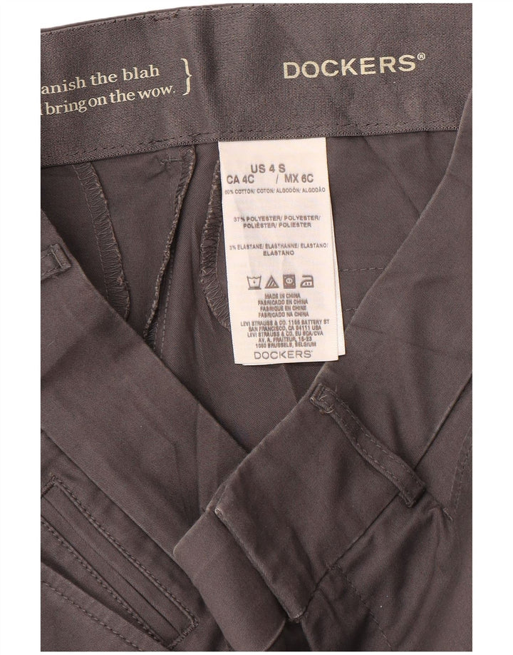 DOCKERS Pantalones casuales rectos para mujer US 4 Small W30 L30 Poliéster gris