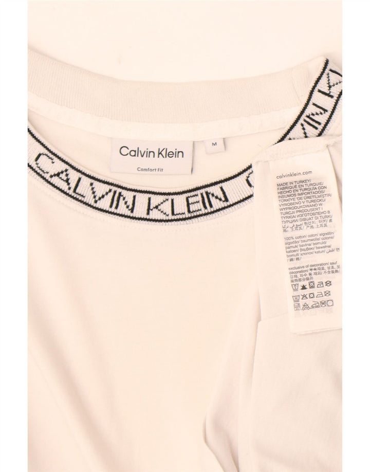 Calvin Klein - Camiseta gráfica para hombre, parte superior de algodón blanco mediano