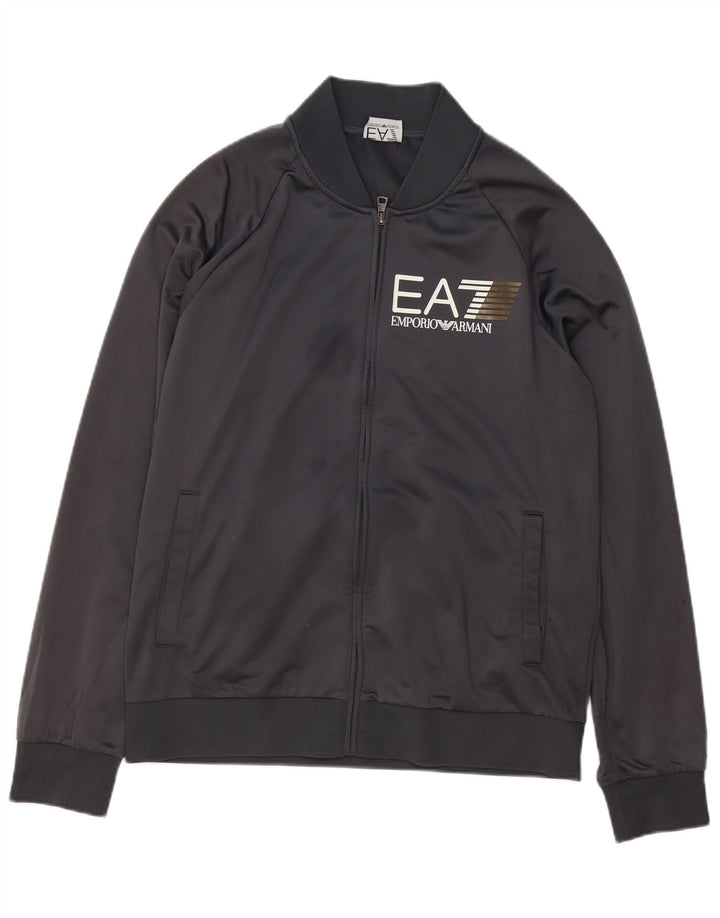 Emporio Armani Chaqueta superior de chándal con gráfico para hombre Poliéster gris grande
