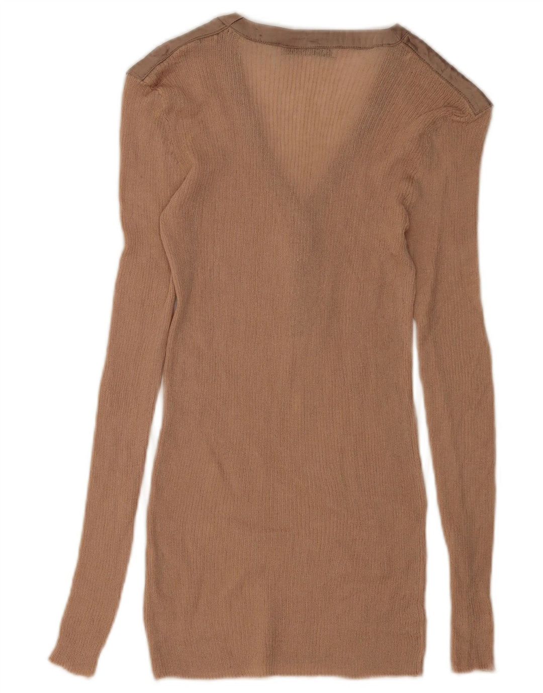 Zara Mujer Top Manga Larga UK 40 Small Beige Colorblock