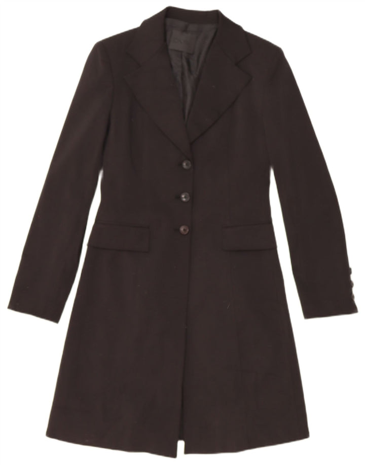 ONYX Womens Overcoat IT 40 Small Black Polyester