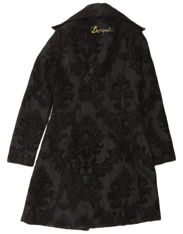 Abrigo Desigual Mujer EU 38 Poliéster Floral Negro Medio