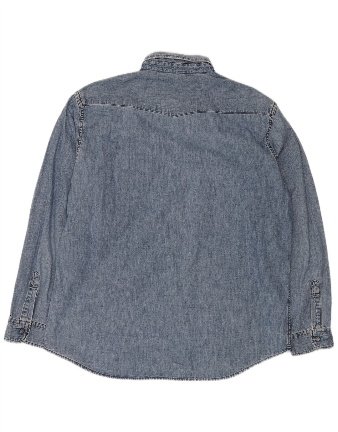 Carrera Camisa vaquera occidental para hombre 2XL Algodón azul clásico