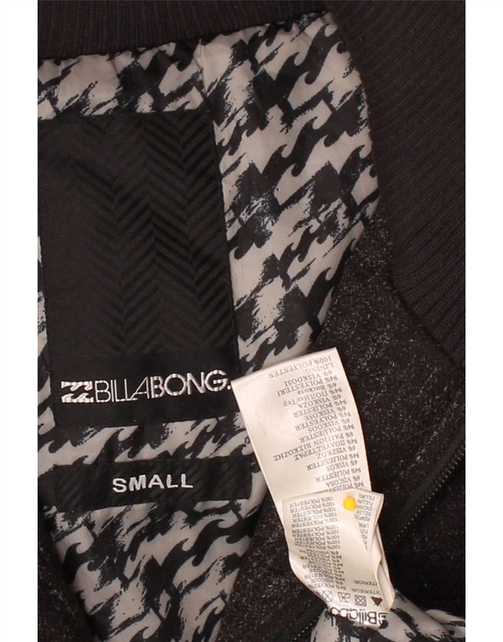 BILLABONG Mens Hooded Bomber Jacket UK 36 Small Black Polyester Vintage Billabong and Second-Hand Billabong from Messina Hembry 