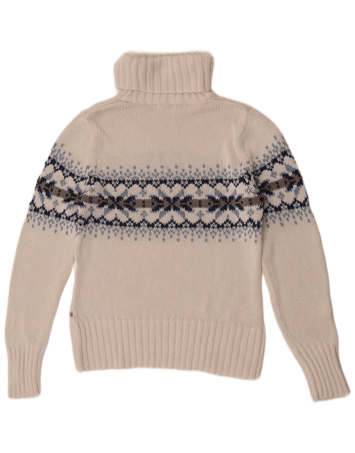 Tom Tailor Suéter tipo jersey con cuello vuelto para mujer UK 40 Grande Blanco Fair Isle