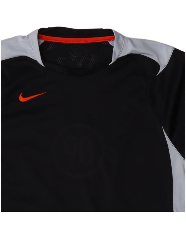 NIKE Camiseta gráfica para hombre Top mediano negro color block