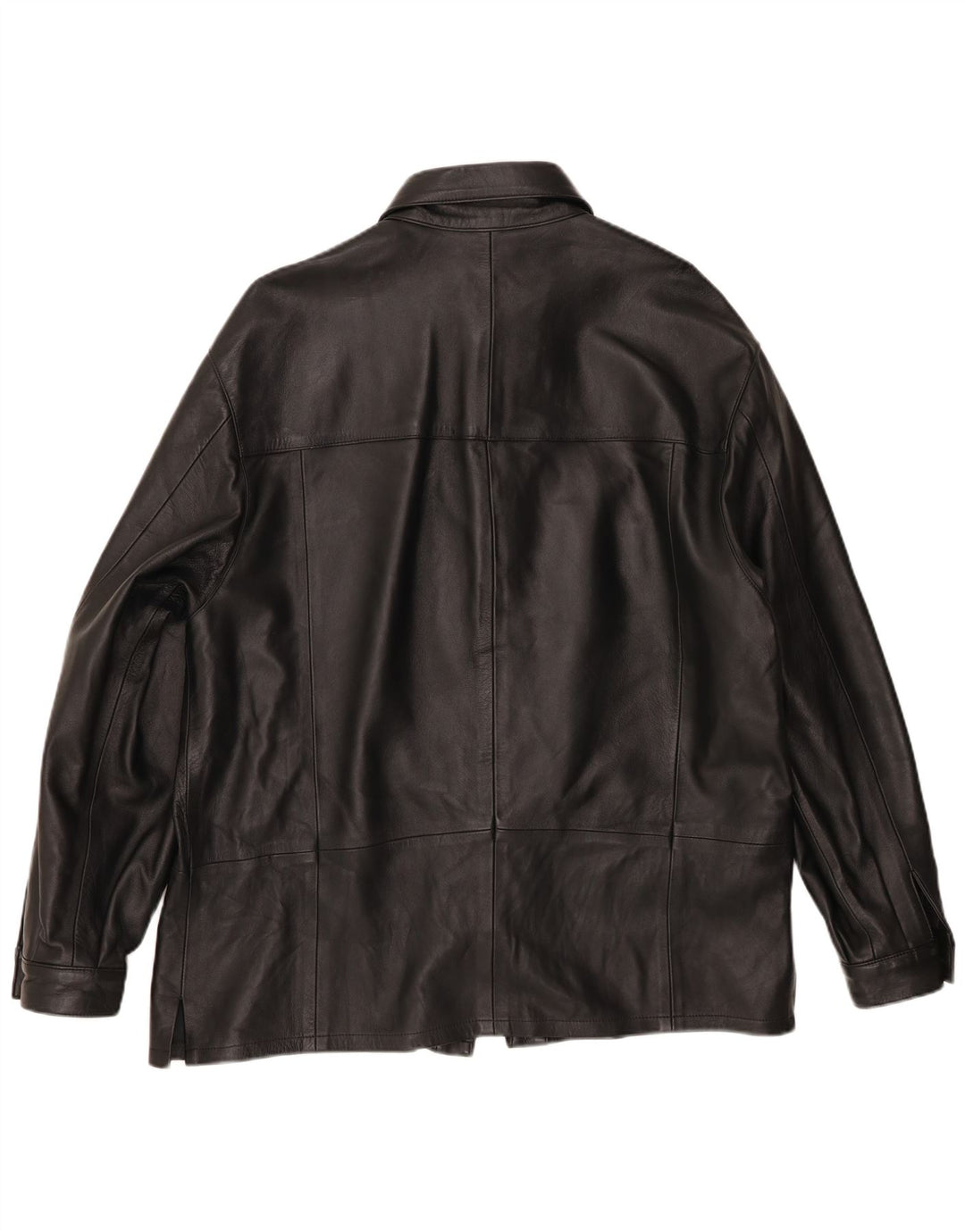 Camisa vintage de cuero para hombre XL Negro