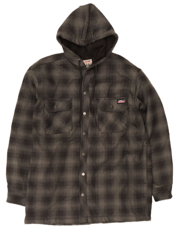 Dickies Camisa de leñador con capucha para hombre UK 38/40 Poliéster a cuadros gris medio
