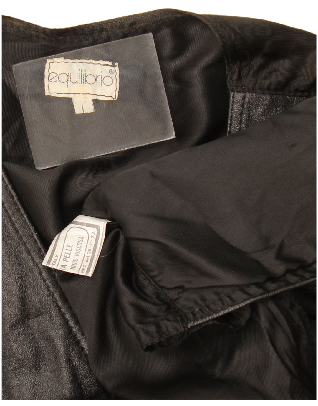 Chaleco de cuero vintage para hombre cuero negro grande