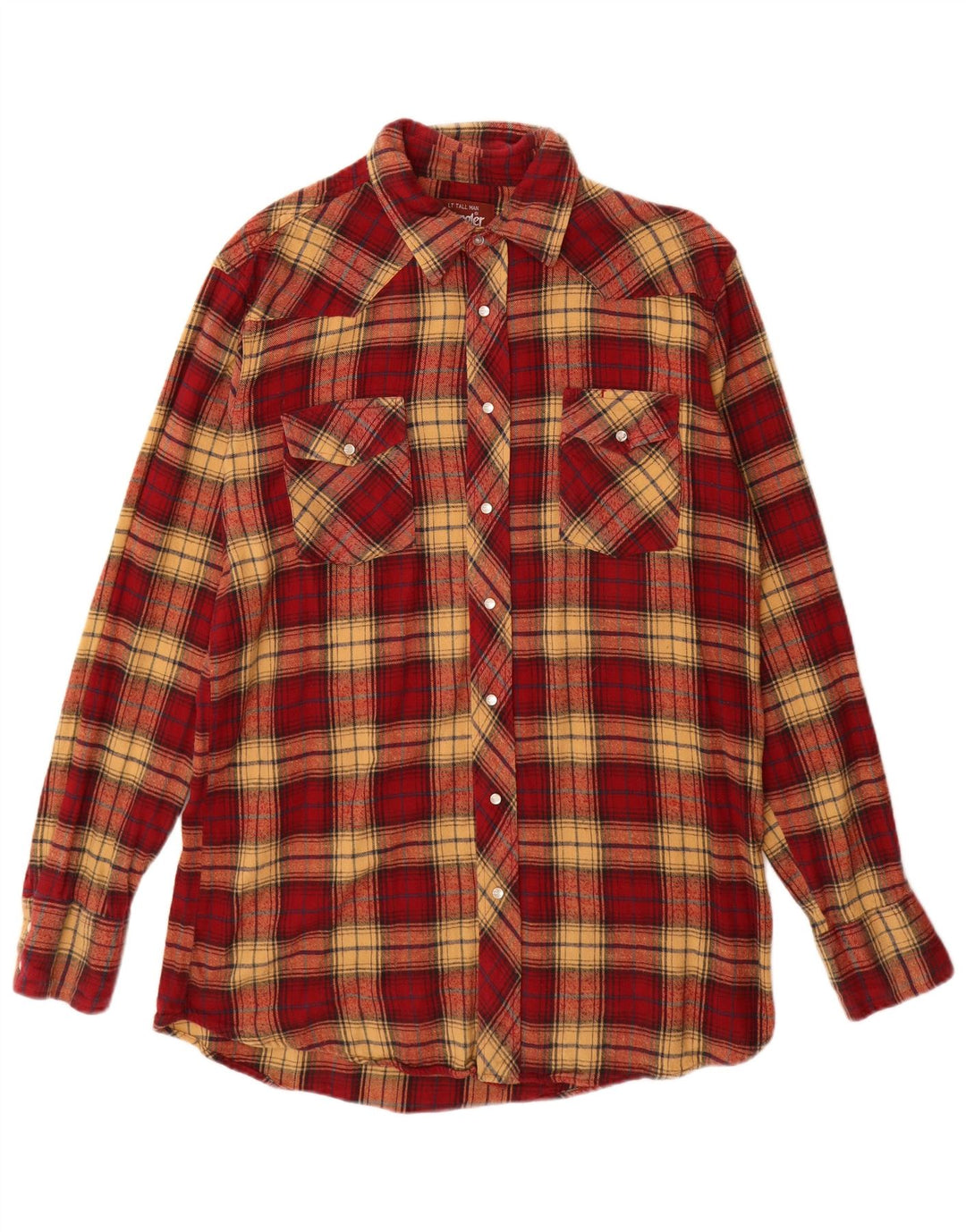 Camisa de franela Wrangler para hombre con cuadros rojos grandes
