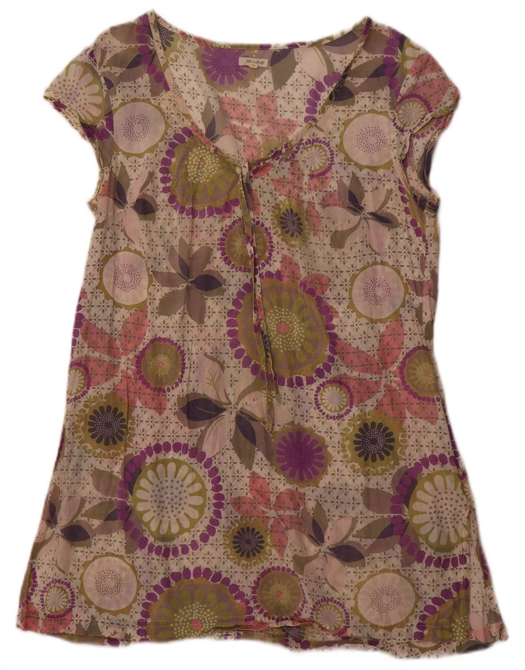 WHITE STUFF Vestido básico para mujer UK 44 Algodón floral morado mediano