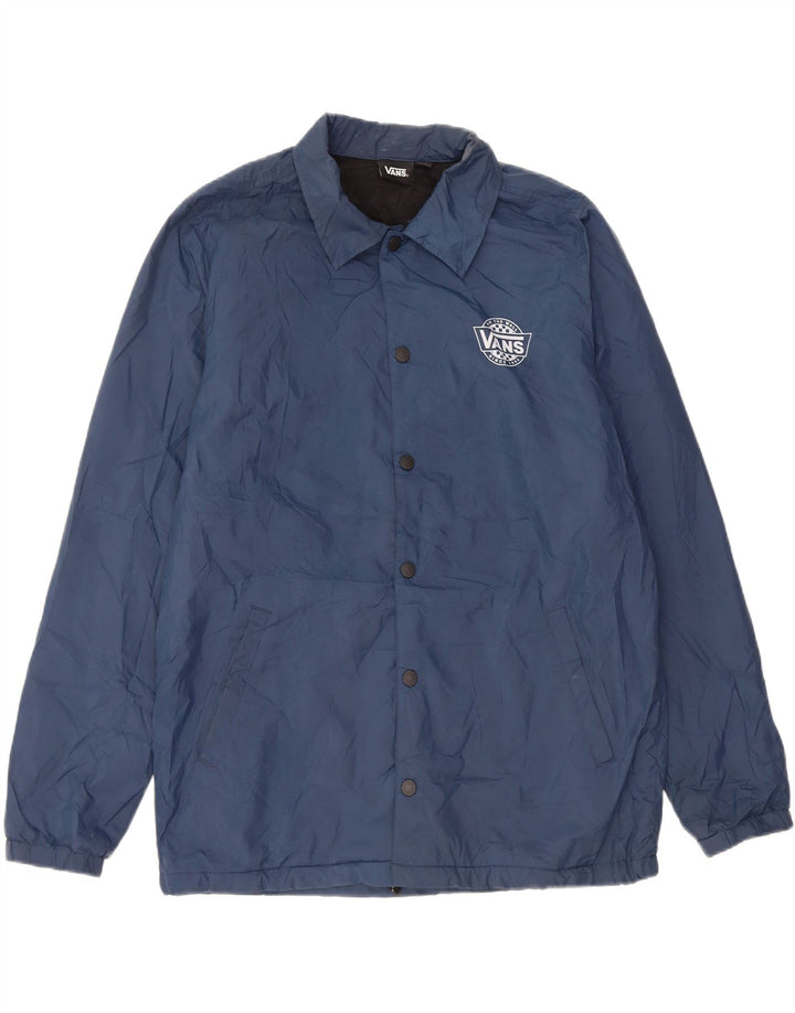 Vans Mens Graphic Bomber Jacket UK 38 Medio Azul Marino Poliéster
