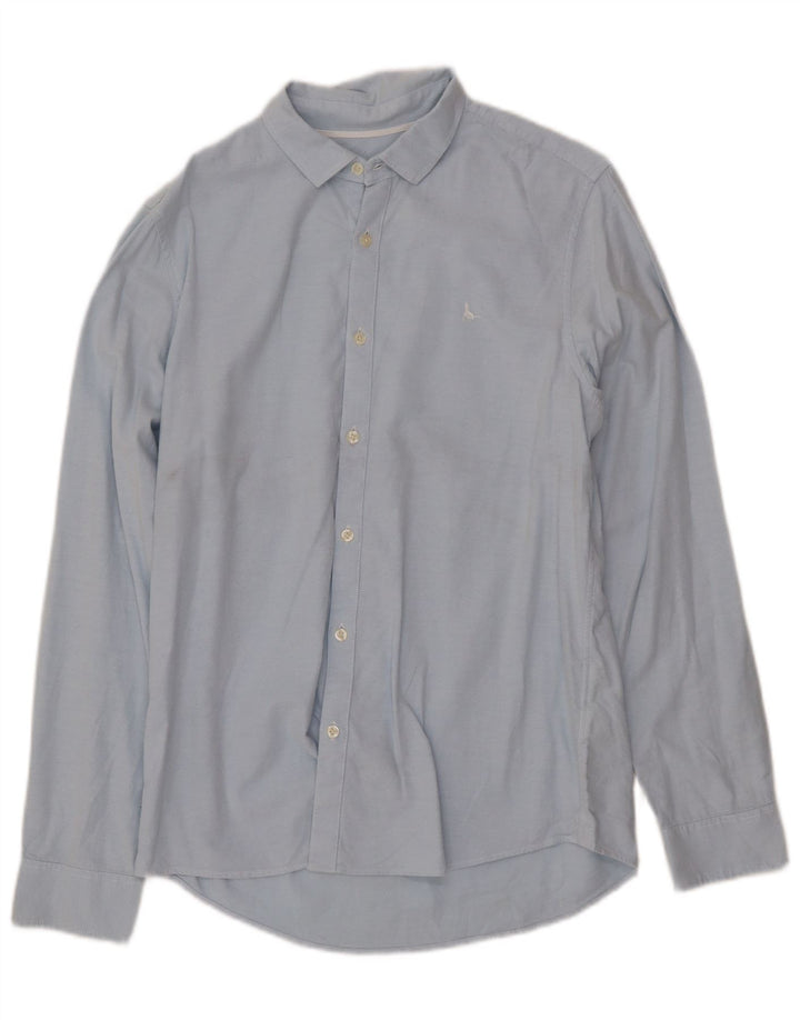 JACK WILLS Camisa de corte clásico para hombre de algodón azul medio