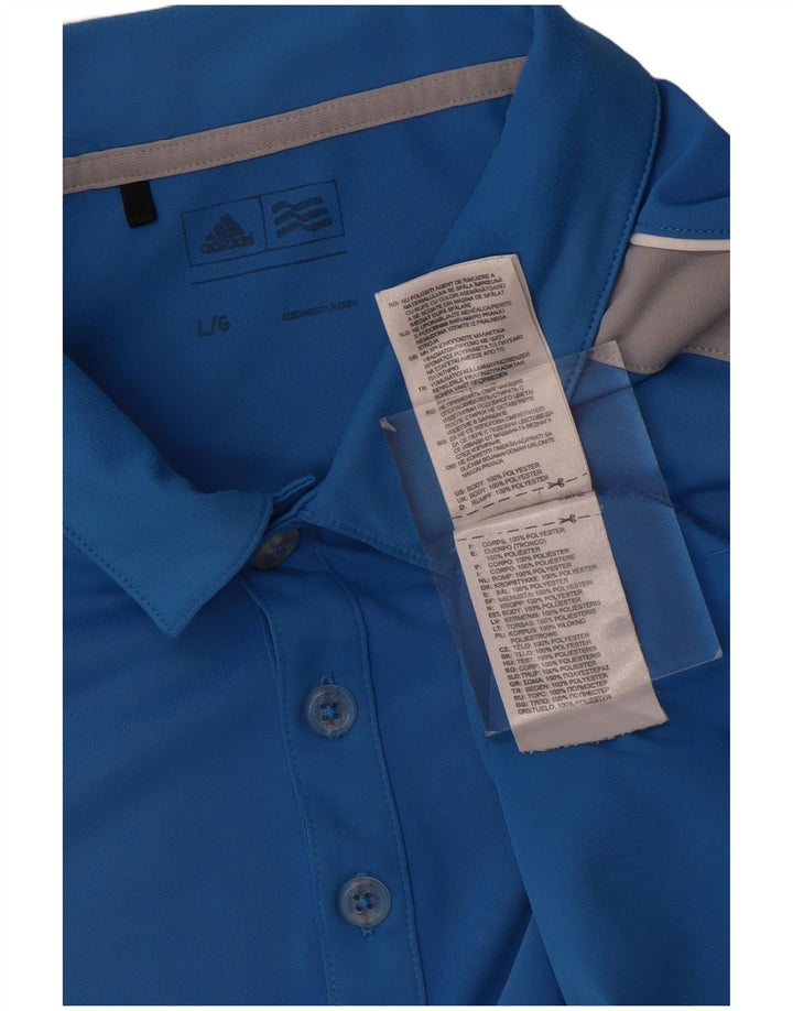Polo Adidas Hombre Grande Azul Colorblock Poliéster