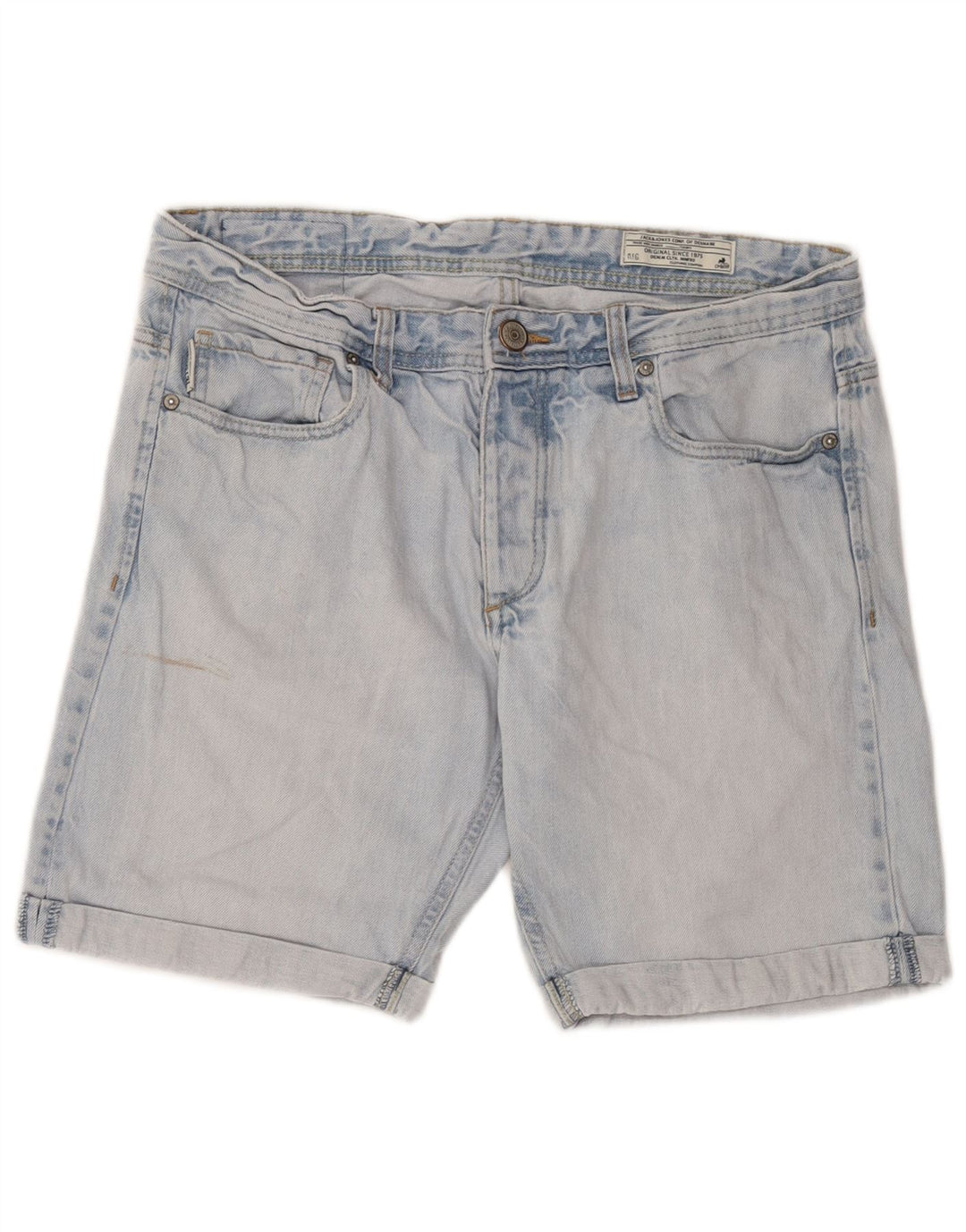 Jack & Jones - Pantalones cortos vaqueros para hombre, talla grande, W34, algodón azul