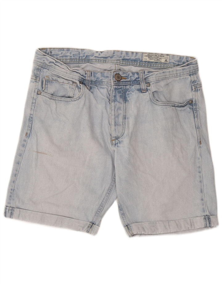 Jack & Jones - Pantalones cortos vaqueros para hombre, talla grande, W34, algodón azul