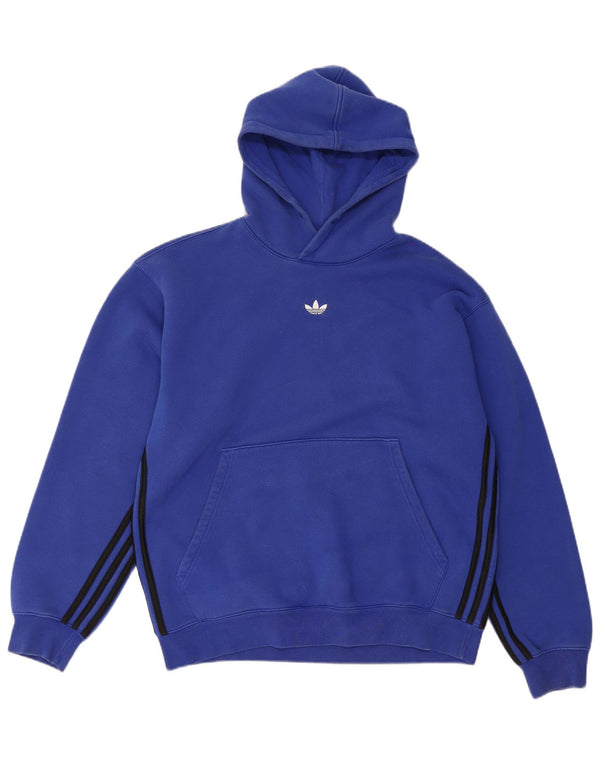 Adidas Mens Hoodie Jumper Large Navy Blue Cotton
