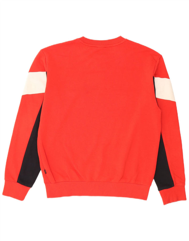 Puma Sudadera Estampada Con Estampado De Algodón Para Hombre Pequeño Rojo Colorblock