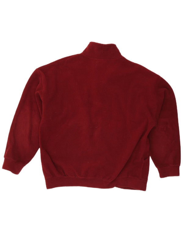 Vintage Mens Fleece Jacket UK 42 XL Maroon Polyester