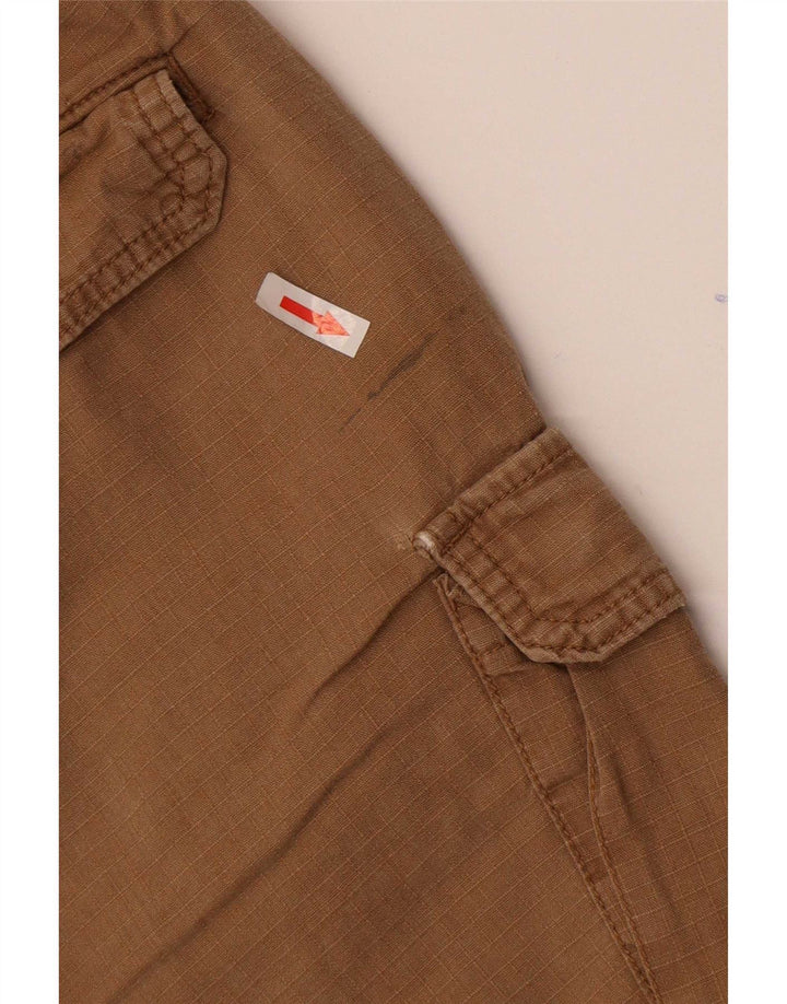 Abercrombie & Fitch Pantalones cortos cargo para hombre medianos W32 Lino marrón